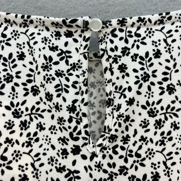 Adrianna Papell Top Women's 3X Black White Floral Print Tunic Flowy Long Sleeve - Picture 5 of 10